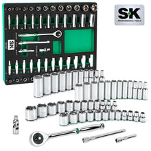Load image into Gallery viewer, 51 Piece 3/8" Drive, 6 Point, Standard & Deep, SAE & Metric Chrome Socket Set
