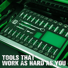 Load image into Gallery viewer, 51 Piece 3/8" Drive, 6 Point, Standard & Deep, SAE & Metric Chrome Socket Set