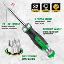 Load image into Gallery viewer, 7-in-1, 216-Position Reversible Ratcheting Screwdriver