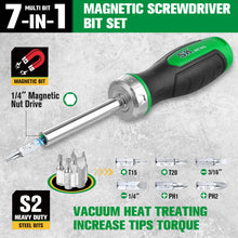 Load image into Gallery viewer, 7-in-1, 216-Position Reversible Ratcheting Screwdriver