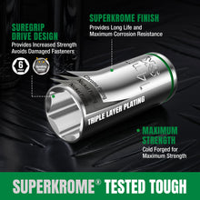 Load image into Gallery viewer, 31 Piece 3/8" Drive, 6 Point, Standard & Deep, Metric Chrome Socket Set