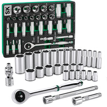 Load image into Gallery viewer, 30 Piece 3/8" Drive, 6 Point, Standard & Deep, SAE Chrome Socket Set