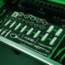 Load image into Gallery viewer, 30 Piece 3/8" Drive, 6 Point, Standard & Deep, SAE Chrome Socket Set