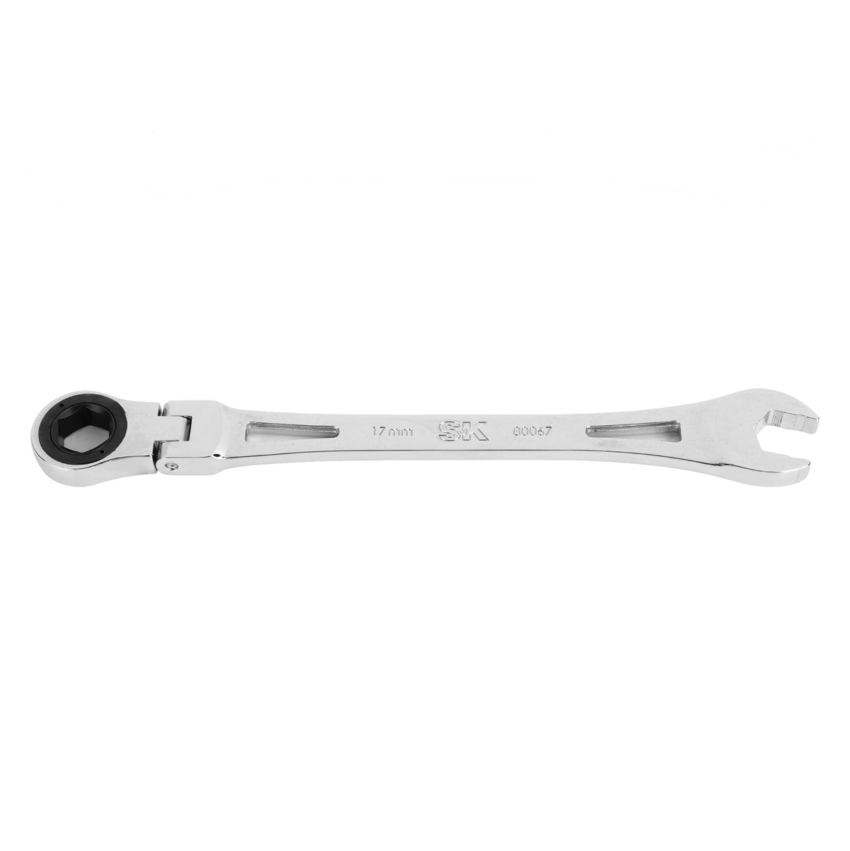 SK80067 - Flex-Head X-Frame® 6-Point Metric Chrome Ratcheting Combination Wrench, 17mm