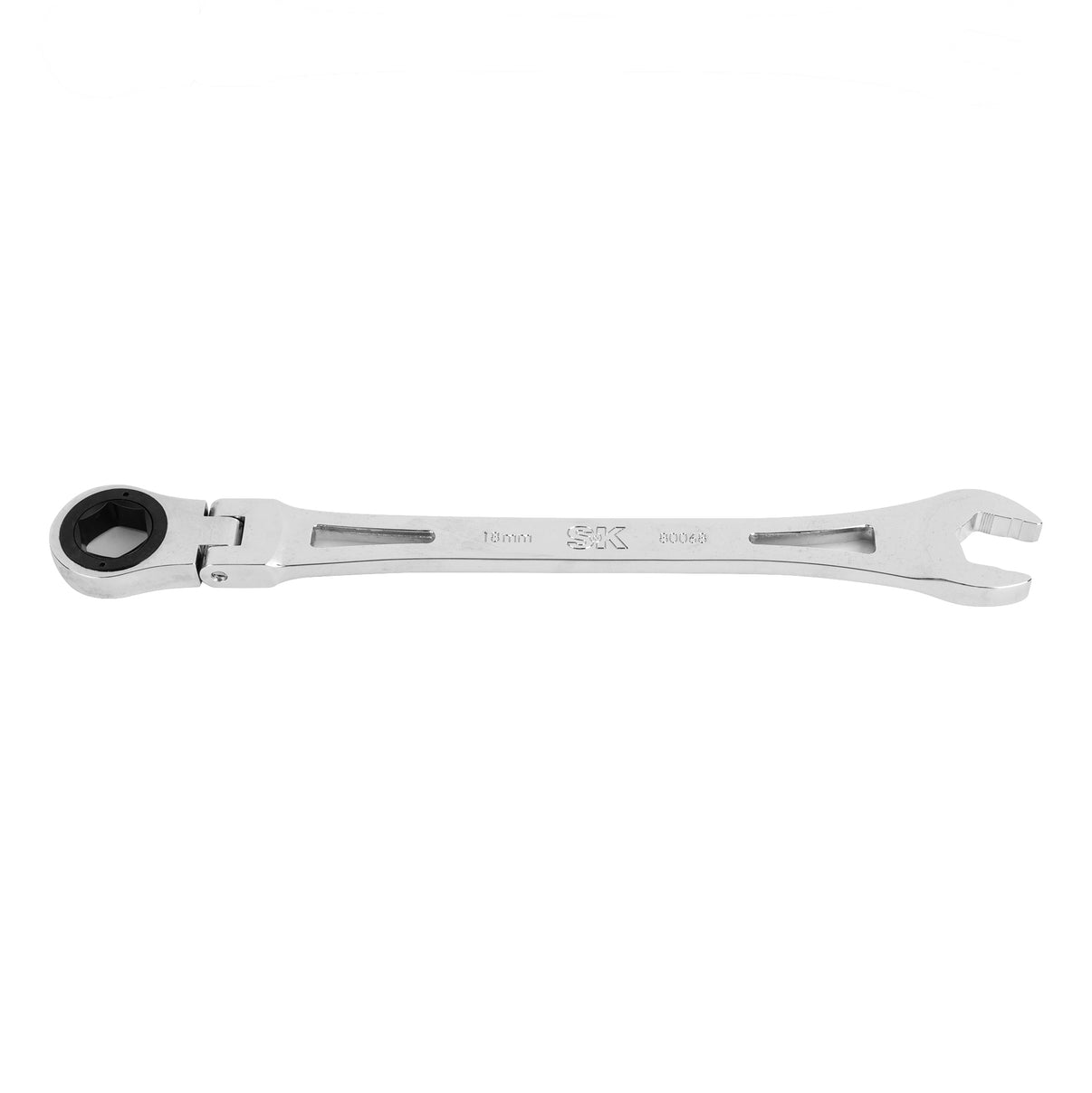 SK80068 - Flex-Head X-Frame® 6-Point Metric Chrome Ratcheting Combination Wrench, 18mm
