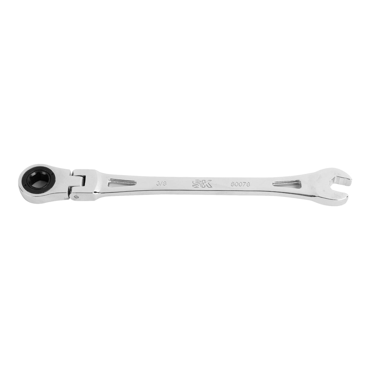 SK80078 - Flex-Head X-Frame® 6-Point SAE Chrome Ratcheting Combination Wrench, 3/8"