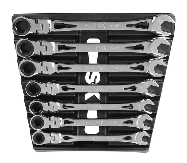 SK80090 - 7 Piece Flex-Head X-Frame® SAE Ratcheting Wrench Set