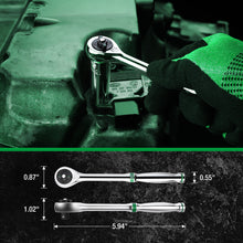 Load image into Gallery viewer, 24 Piece 1/4&quot; Drive, 6 Point, Shallow &amp; Deep, SAE Chrome Socket Set with 216-Position Ratchet
