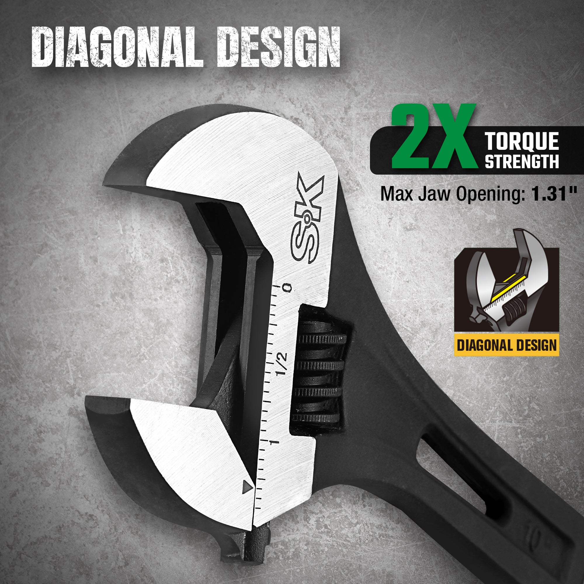 SK01213 - 10" Efficient Adjustable Wrench View 3