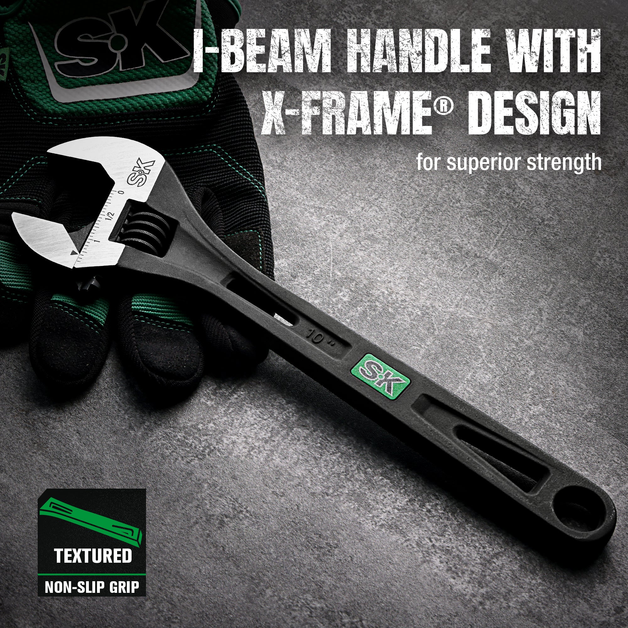 SK01213 - 10" Efficient Adjustable Wrench View 6