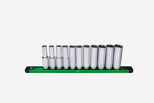Load image into Gallery viewer, 1/2&quot; Drive, 11 Piece, 6 Point, Metric, Deep Chrome Socket Set
