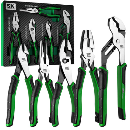 SK01458 - 5 Piece Dual-Material Multi-Purpose Pliers Set