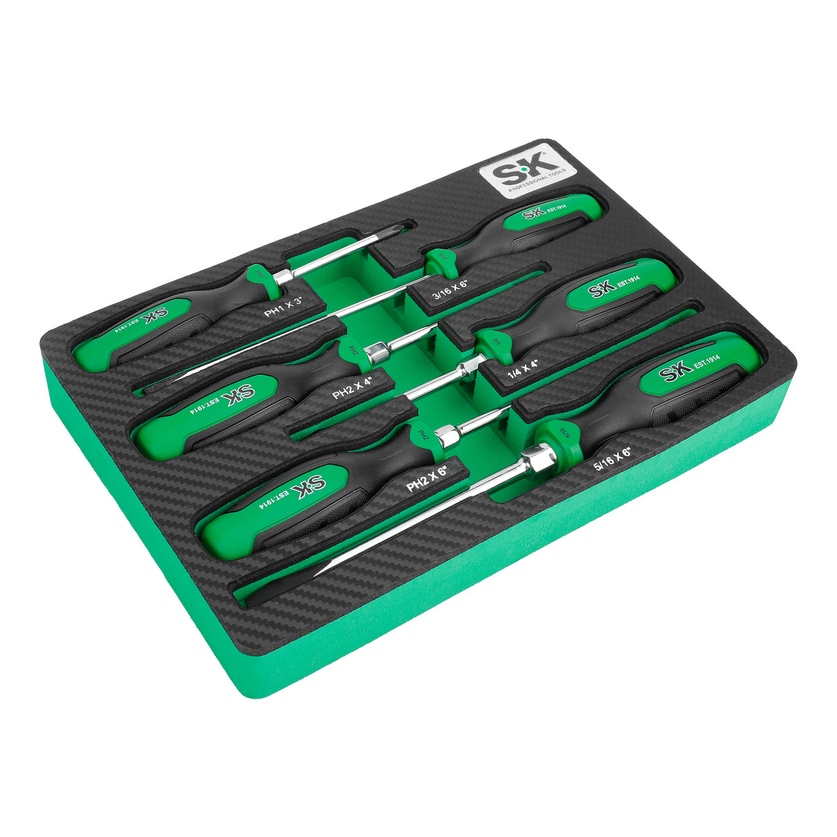 SK02046 - 6 Piece Dual-Material Magnetic Combination Screwdriver Set