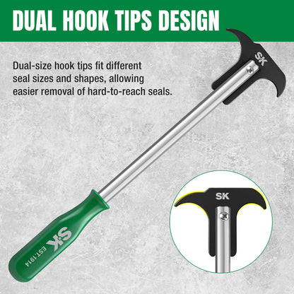 SK tool with dual hook tips design on a gray background