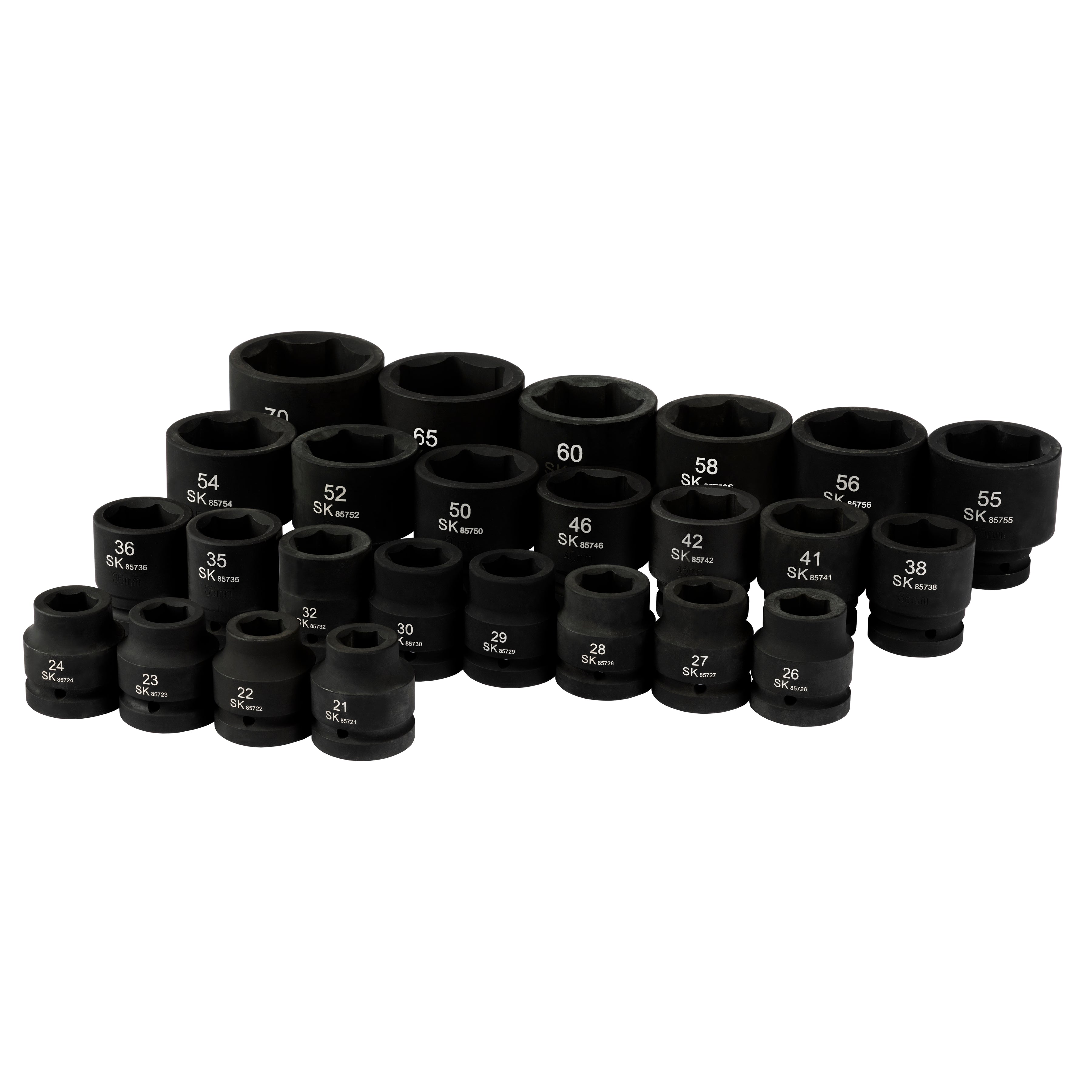 SK85641 - 1" Drive. 41 Piece, 6 Point, Shallow, SAE Impact Socket Set