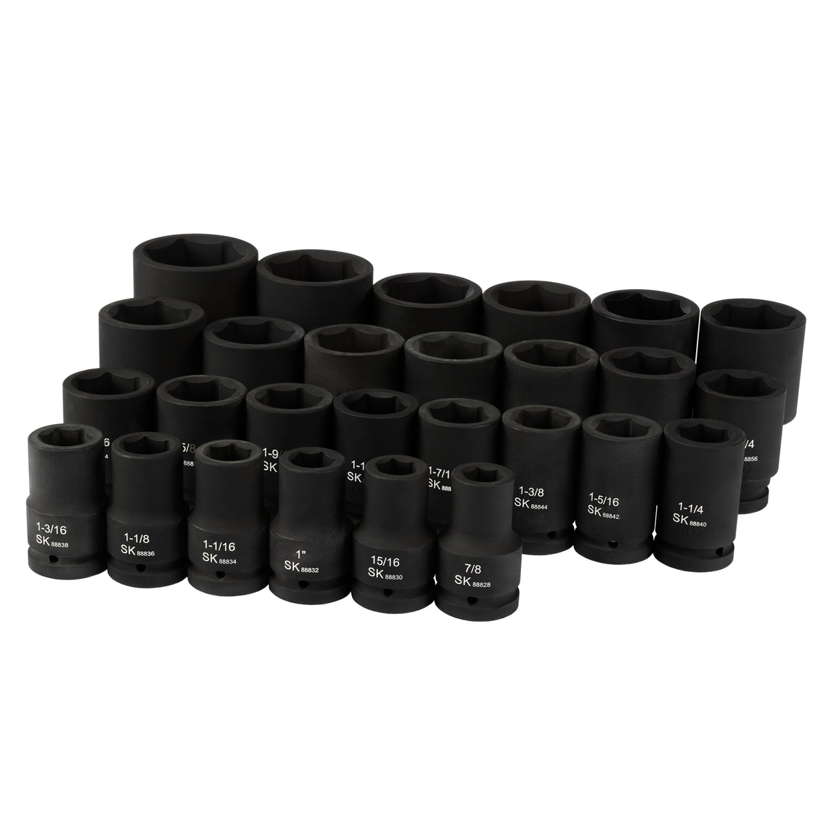 SK88819 - 1" Drive, 27 Piece, 6 Point, Deep SAE Impact Socket Set