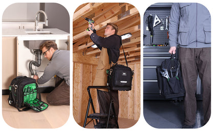 15" Service Tool Bag by SK Tools USA in black with multiple pockets and ergonomic design for easy carrying