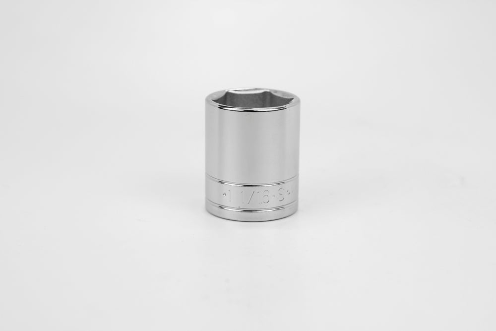 1-1/16" 1/2" Drive 6 Point Fractional Standard Chrome Socket