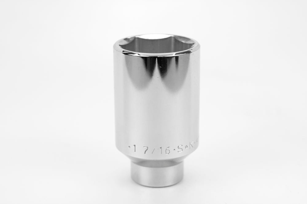 1-7/16" 1/2" Drive 6 Point Fractional Deep Chrome Socket