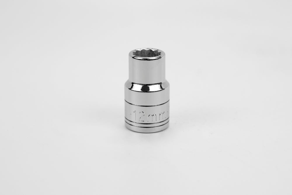 12 mm 1/2" Drive 12 Point Metric Standard Chrome Socket