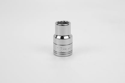 12 mm 1/2" Drive 12 Point Metric Standard Chrome Socket