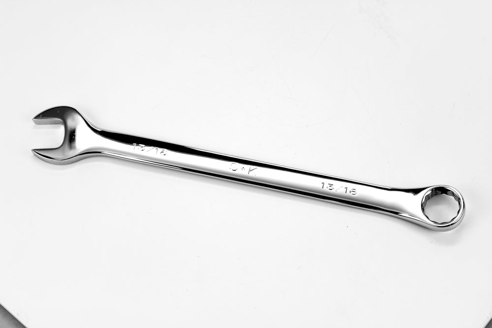 13/16" 6 Point Fractional Long Combination Chrome Wrench