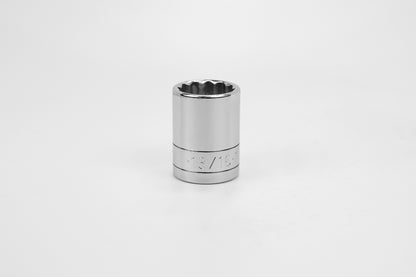 13/16" 1/2" Drive 12 Point Fractional Standard Chrome Socket