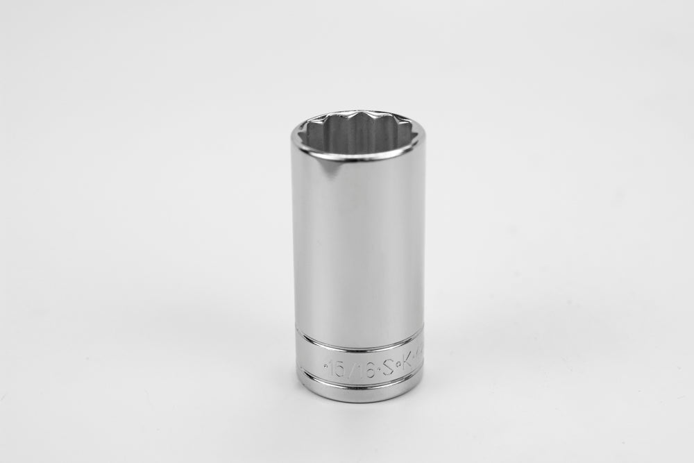15/16" 3/8" Drive 12 Point Fractional Deep Chrome Socket