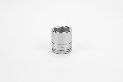16 mm 1/4" Drive 6 Point Metric Standard Chrome Socket