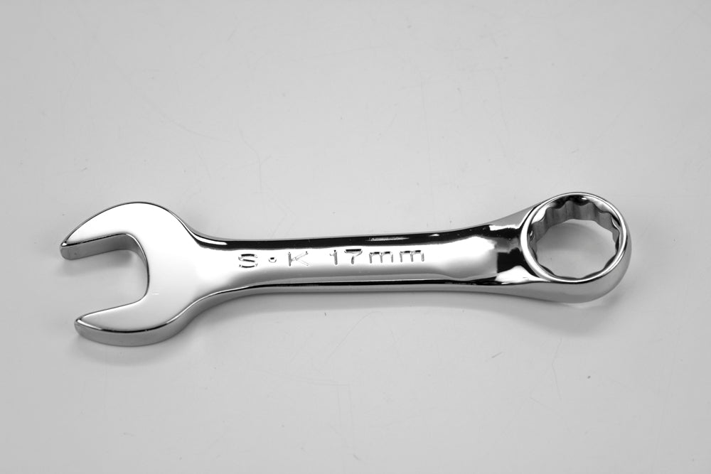 17 mm 12 Point Metric Short Combination Chrome Wrench