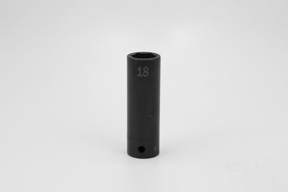 18 mm 1/2" Drive 6 Point Deep Metric Impact Socket