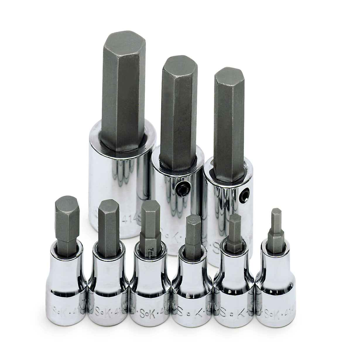 9 Piece 3/8" and 1/2" Drive Metric Hex Bit Socket Set