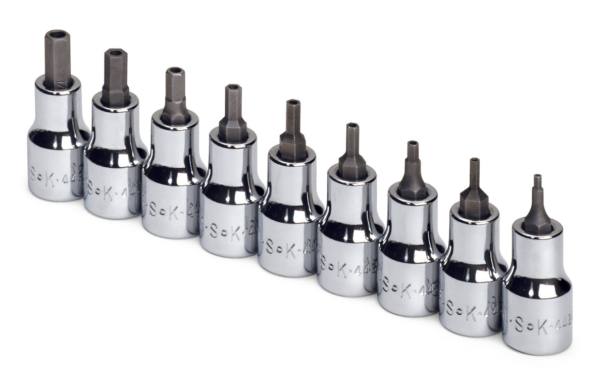 9 Piece 3/8" Drive Fractional Tamper-Proof Hex Bit Socket Set