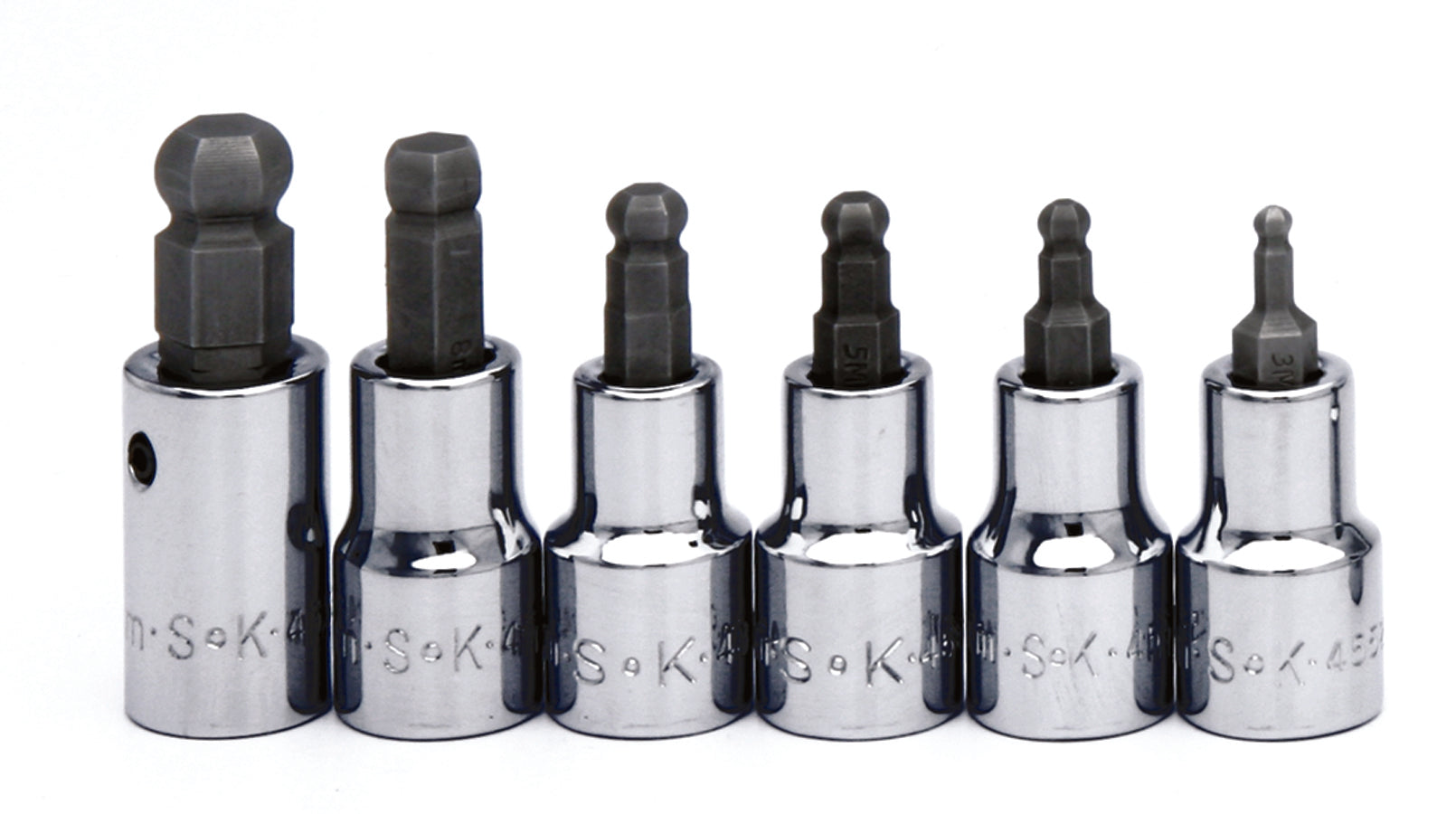 6 Piece 3/8" Drive Fractional Ball Hex Bit Socket Set