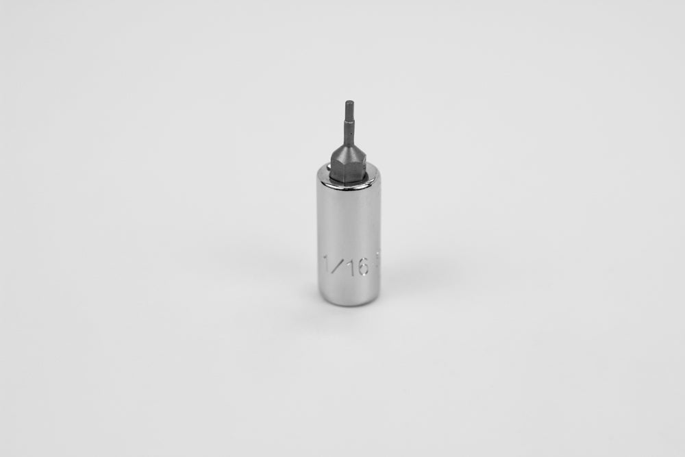 1/16" 1/4" Drive Hex Chrome Bit Socket