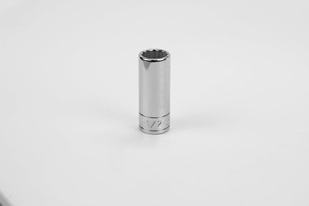 1/2" 3/8" Drive 12 Point Fractional Deep Chrome Socket