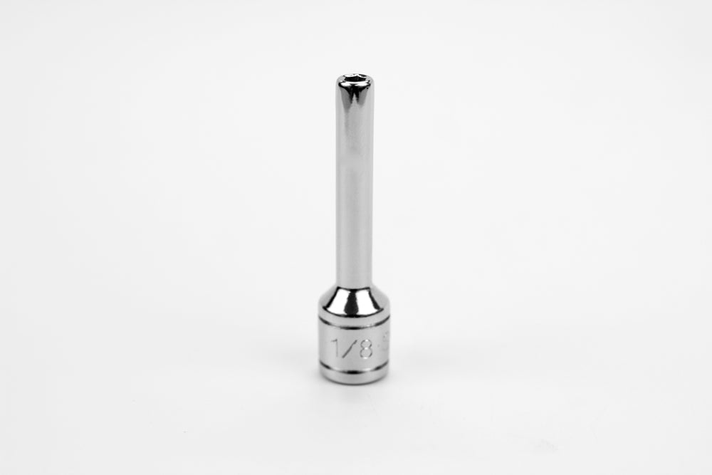 1/8" 1/4" Drive 6 Point Fractional Deep Chrome Socket