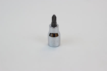 #2 3/8" Drive Phillips Screwdriver Chrome Bit Socket