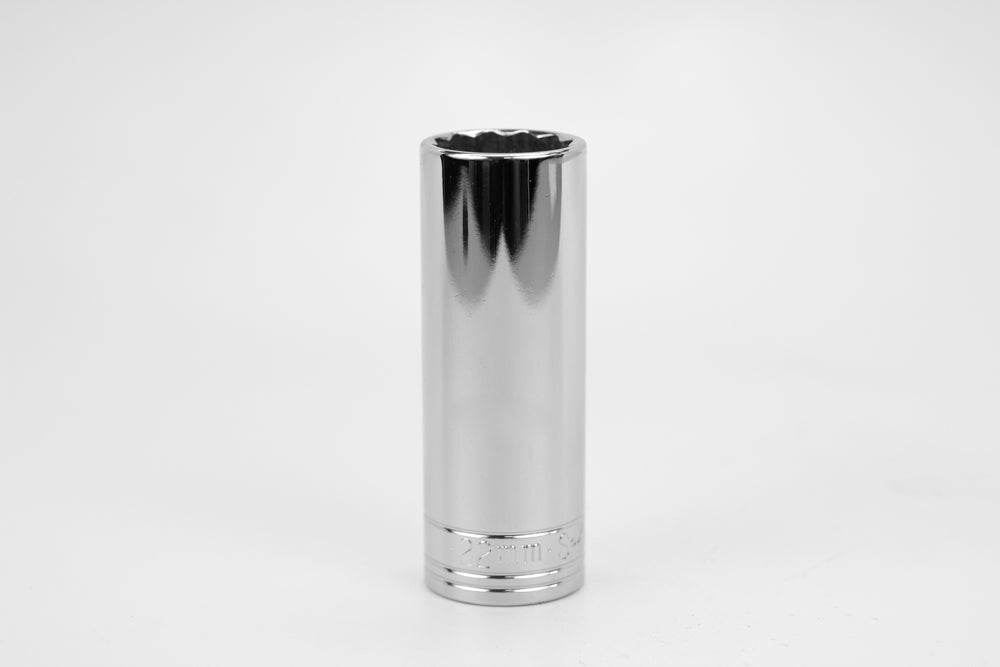 22 mm 1/2" Drive 12 Point Metric Deep Chrome Socket