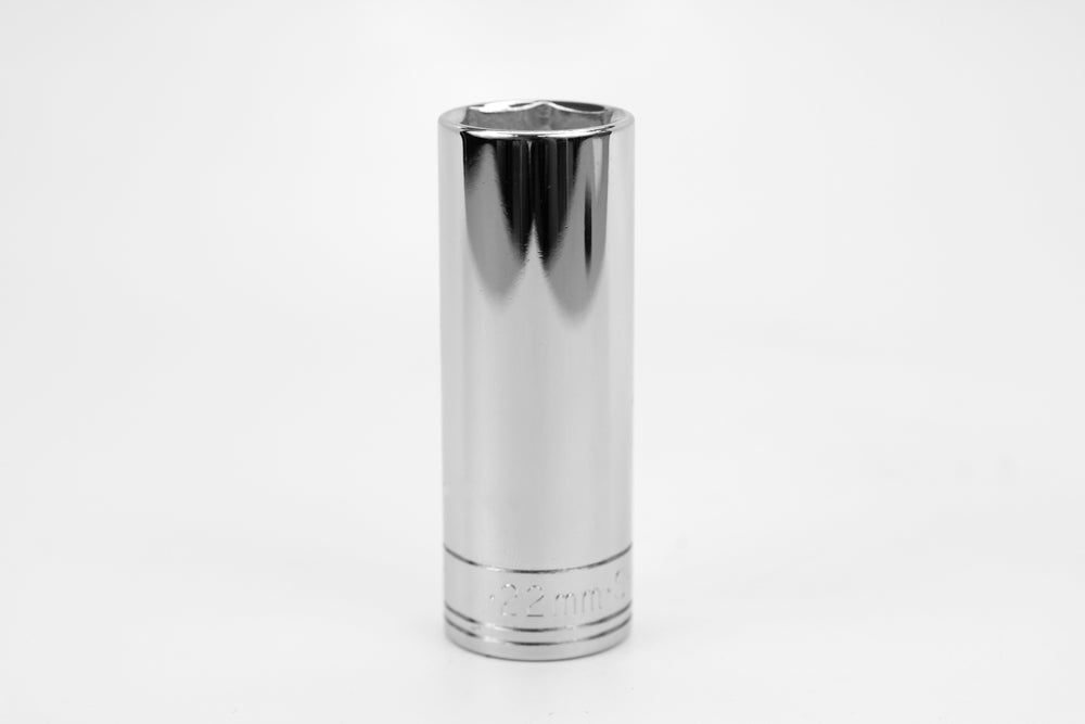 22 mm 1/2" Drive 6 Point Metric Deep Chrome Socket