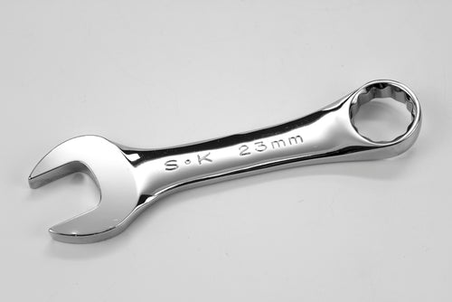 23 mm 12 Point Metric Short Combination Chrome Wrench