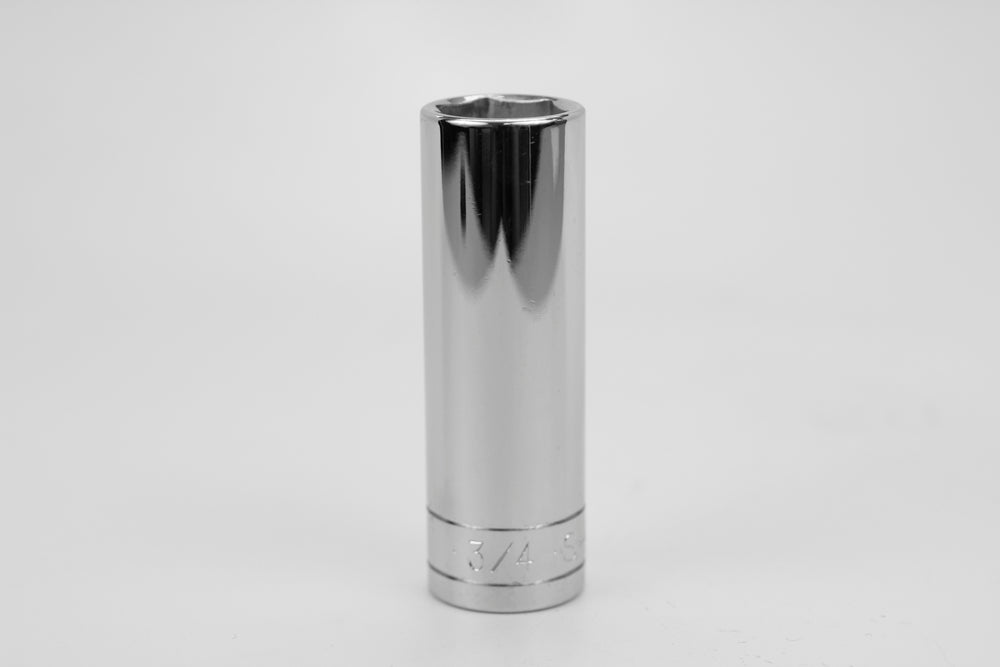 3/4" 1/2" Drive 6 Point Fractional Deep Chrome Socket