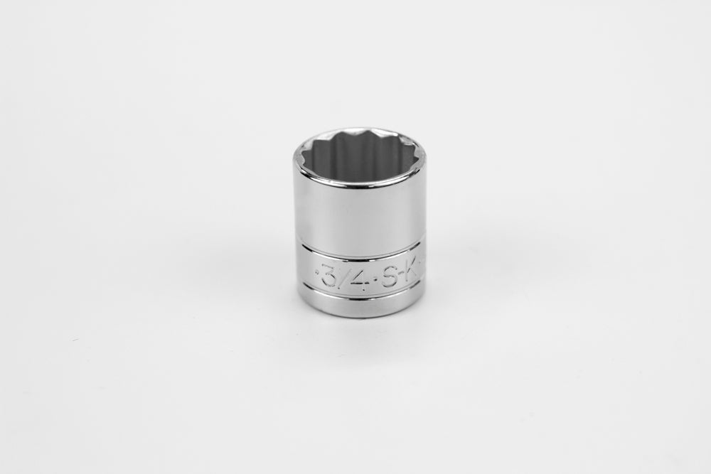 3/4" 3/8" Drive 12 Point Fractional Standard Chrome Socket