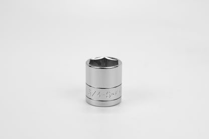 3/4" 3/8" Drive 6 Point Fractional Standard Chrome Socket