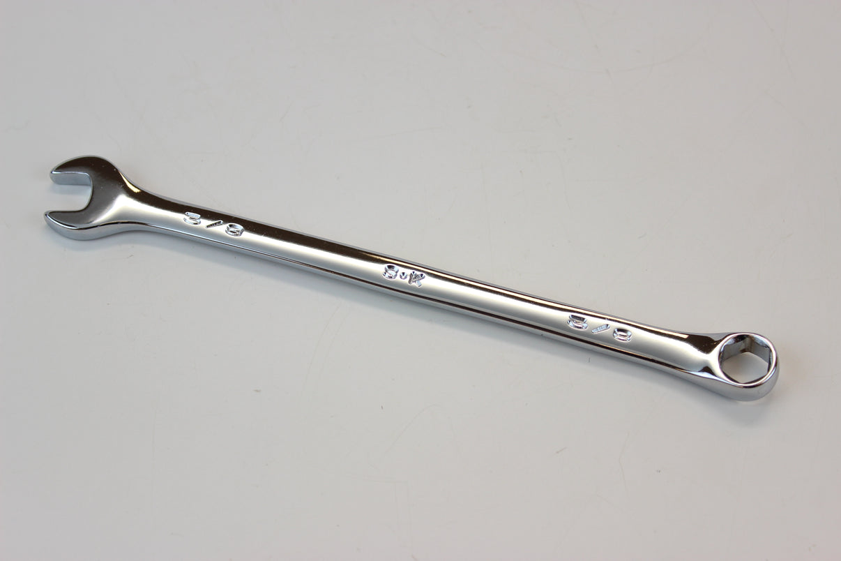 3/8" 12 Point Fractional Long Combination Chrome Wrench