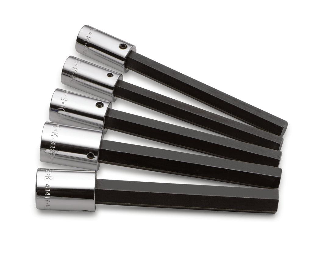 5 Piece 1/2" Drive Metric Long Hex Bit Socket Set