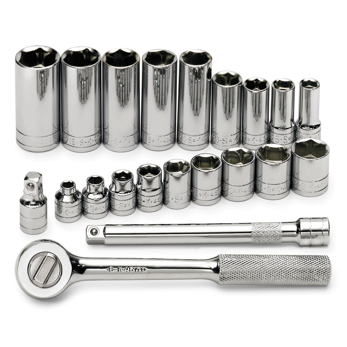 21 Piece 3/8" Drive 6 Pt Std and Deep SAE Socket Set