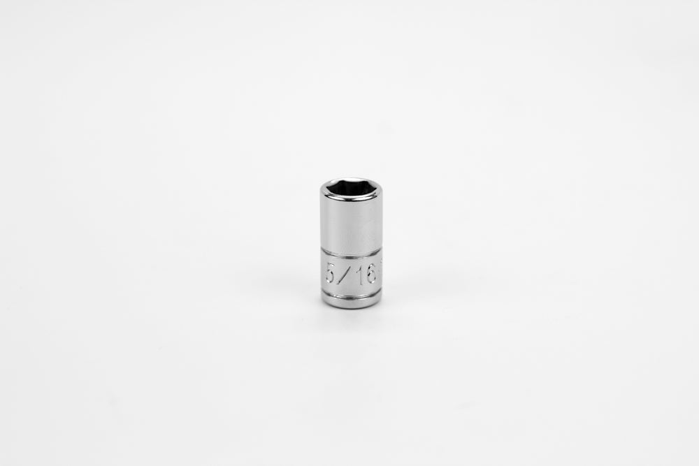 5/16" 1/4" Drive 6 Point Fractional Standard Chrome Socket