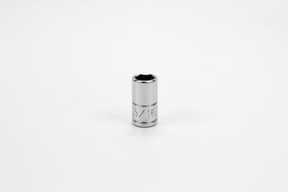 5/16" 1/4" Drive 6 Point Fractional Standard Chrome Socket