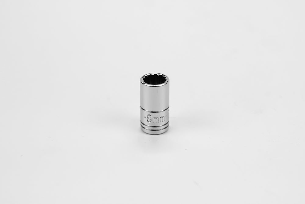 8 mm 1/4" Drive 12 Point Metric Standard Chrome Socket